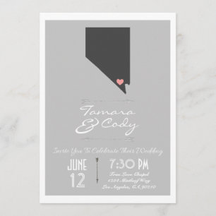 Elegant Grey Las Vegas, Nevada Wedding Invitation