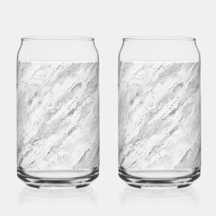 Elegant Grey "Majestic Marble Impressions" Marble Can Glass