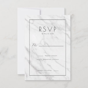 Elegant Grey Marble RSVP Card