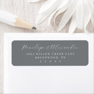 Elegant Grey Minimalist Address Label