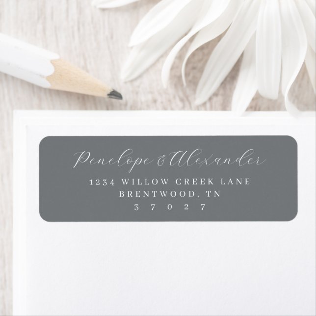 Elegant Grey Minimalist Address Label (Insitu)