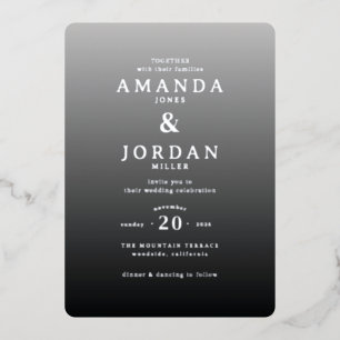 Elegant Grey Minimalist Wedding Invitation