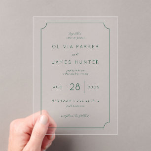 Elegant Grey Minimalist Wedding Invitation