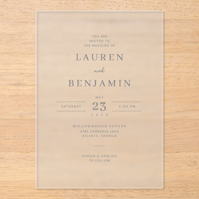 Elegant Grey Minimalist Wedding Invitation (Front)