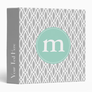 Elegant Grey Modern Trellis Personalized Binder