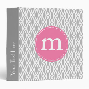 Elegant Grey Modern Trellis Personalized Binder