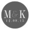 Elegant Grey Monogram Wedding Sticker