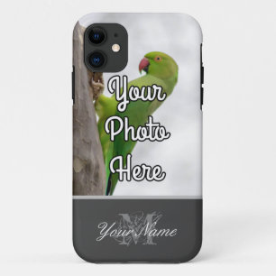 Elegant grey monogram with your personal photo! iPhone 11 case