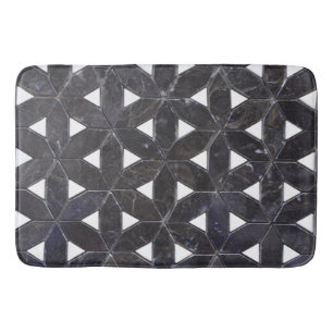 elegant Grey Mosaic flower of life Tile pattern Bath Mat
