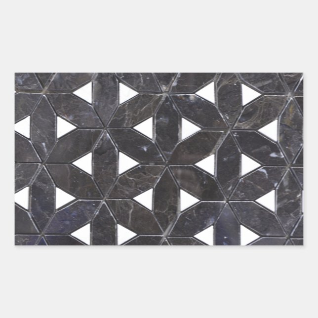 elegant Grey Mosaic flower of life Tile pattern Sticker (Front)