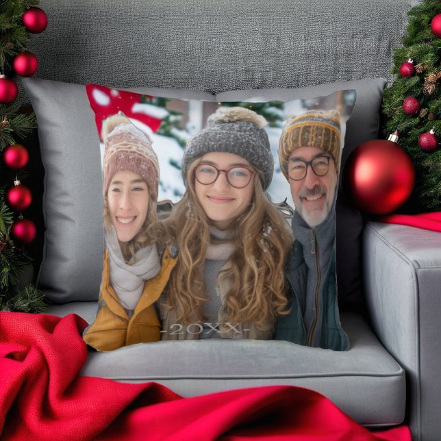 Elegant Grey one photo Snowflakes Throw Pillow (Elegant Grey one photo Snowflakes Throw Pillow)