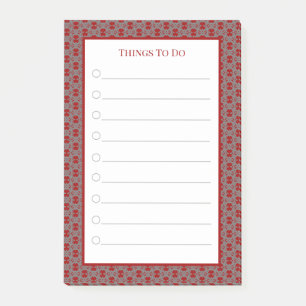 Elegant Grey Red & White Things To Do Post-it Notes