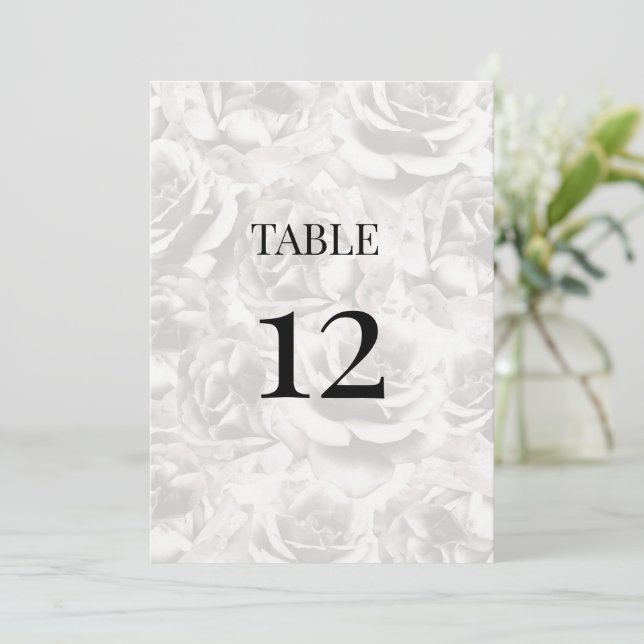 Elegant Grey Roses Personalized Wedding Table  (Standing Front)