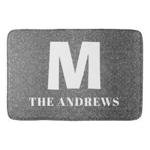 Elegant grey Tan Custom Monogram Initial Doormat Bath Mat