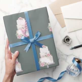 Elegant Grey Three Tier Cake Wrapping Paper