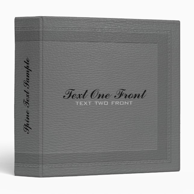 Elegant Grey Tones Fox Leather Pattern Binder (Front/Spine)