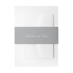 Elegant Grey Traditional Wedding Invitation Belly Band
