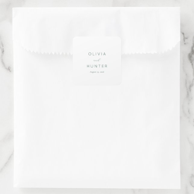 Elegant Grey Typographic Square Sticker (Bag)