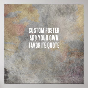 elegant grey watercolor art add your text poster