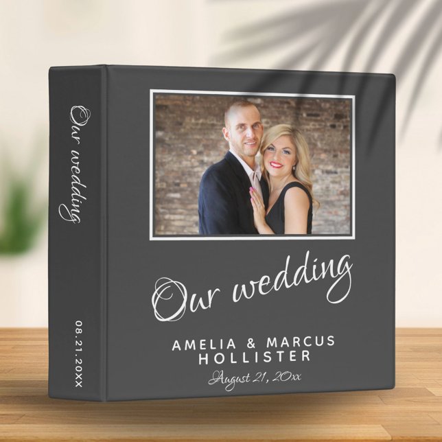 Elegant Grey Wedding Photo Album Binder (Creator Uploaded)