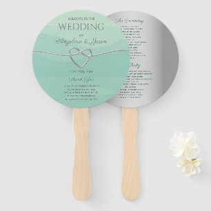 Elegant Grey Wedding Program Hand Fan