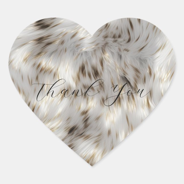 Elegant Grey White Gold Wedding Heart Sticker (Front)