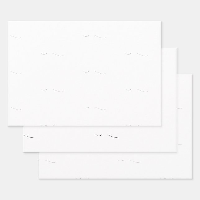 Elegant Grey White Love Wedding Wrapping Paper Sheet (Set)