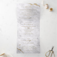 Elegant Grey & White Marble with Gold Foil Wedding
