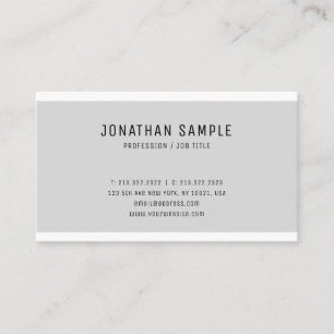 Elegant Grey White Smart Design Modern Trendy Business Card
