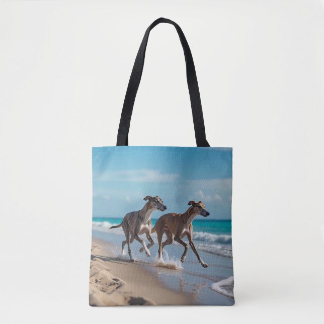 Elegant Greyhound Shoulder Tote (Front)