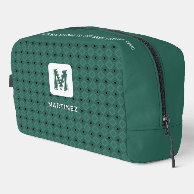 Elegant Greyish Green Toiletry Bag for Man/Father (Right Corner)