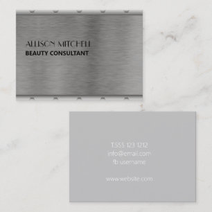 Élégant gris simple mini carte de visite