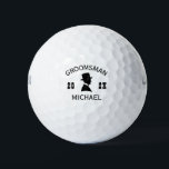 Elegant Groomsmen Man Hat Suit Vintage Monogram Golf Balls<br><div class="desc">Celebrate your special day with this exquisite vintage-inspired Groomsmen Gifts, the perfect blend of classic elegance and contemporary flair. These meticulously designed merchandises are a customized and personalized gift that adds a touch of sophistication to weddings, bachelor parties, engagement parties, and beyond. Each product can be personalized with your groomsmen's...</div>