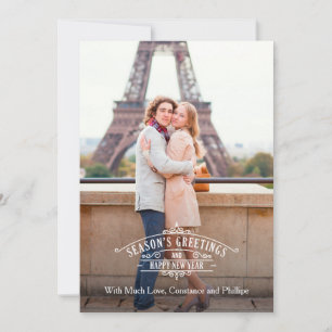 Elégant groupe Carte photo Bonnes Fêtes