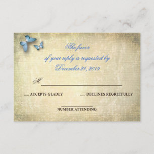 elegant grungy old canvas wedding rsvp card