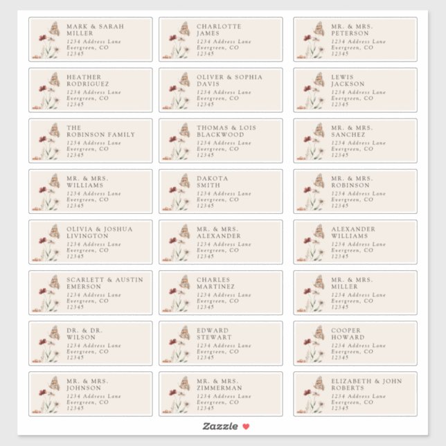 Elegant Guest Address Labels (Sheet)