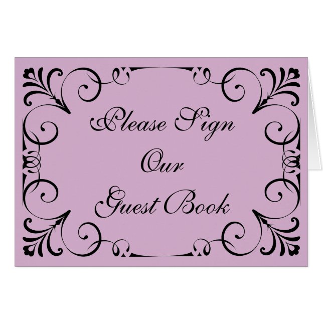 Elegant Guest Book Wedding or Party Lavender (Front Horizontal)