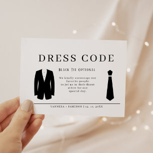 Elegant Guest dress code card, Canva attire  Enclosure Card