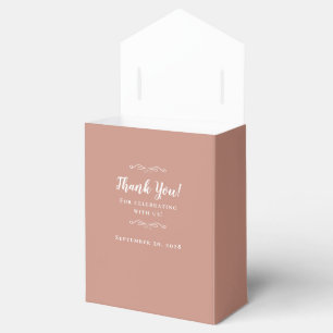 Elegant Guest Thank You Wedding Couple Rose Gold Favor Box