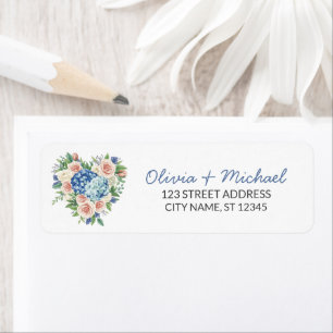 Elegant Gwatercolor Hydrangea Rose Return Address 