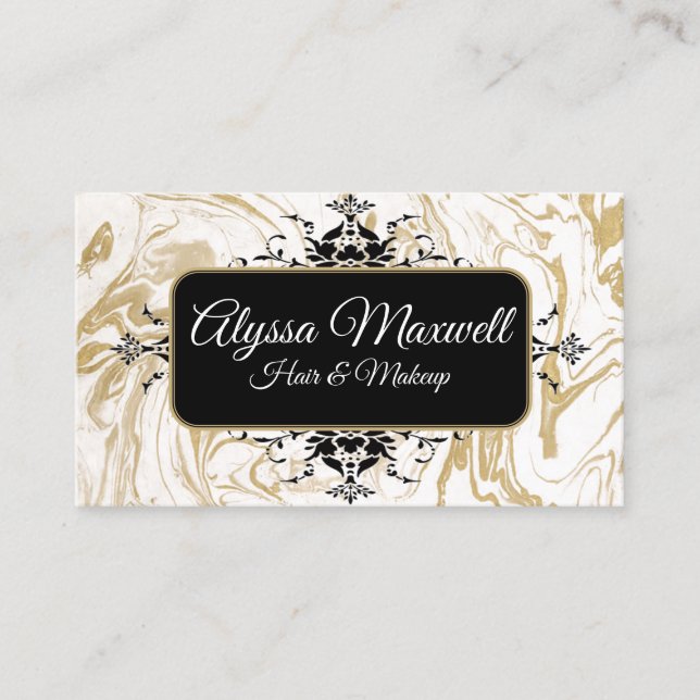Elegant Hair & Makeup Business Card (Front)