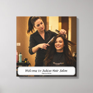Elegant Hair Salon Custom Name Canvas Print