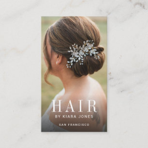 Elegant Hair Stylist Hair Photo Business Card