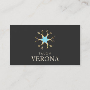 Elegant Hair Stylist Scissors Logo Salon Business Card