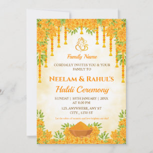 Elegant Haldi Ceremony Invitation