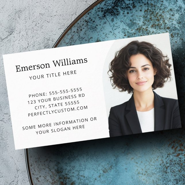 Elegant half arch photo and custom logo white business card (Elegant half arch photo and custom logo white business card)