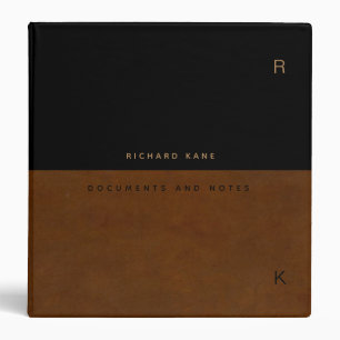 Elegant Half-Brown Half-Black Binder with Name