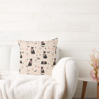 Elegant Halloween Chic Spooky Season Throw Pillow