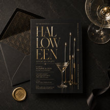 Elegant Halloween Cocktail Party Invitation