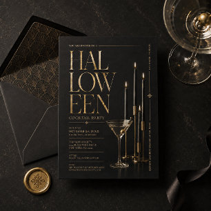 Elegant Halloween Cocktail Party Invitation